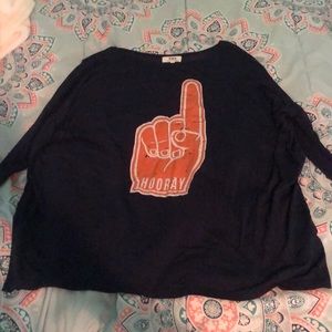 Navy Blue Long Sleeve Top